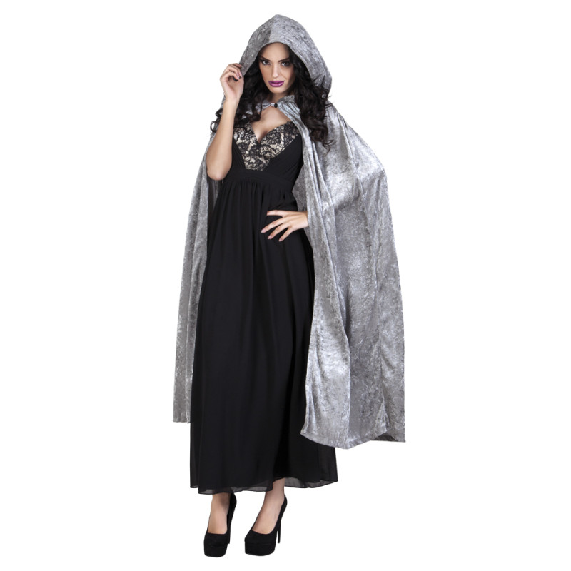 Šedivý plášť s kapucí